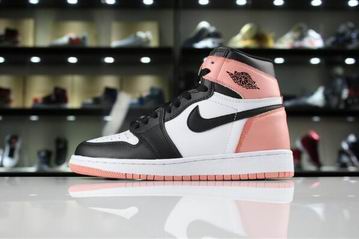 women air jordan 1 retro high OG shoes pink black white