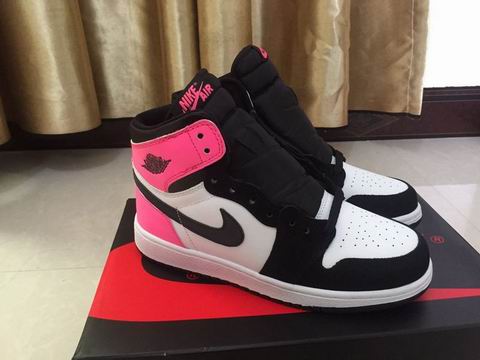 women air jordan 1 retro shoes white black pink