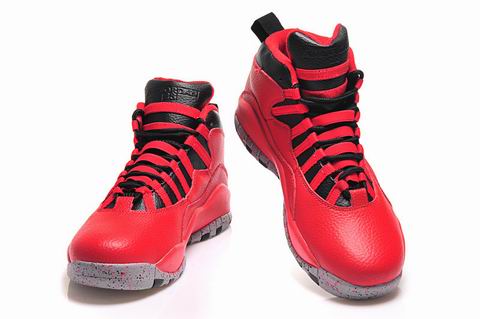 women air jordan 10 retro shoes red black