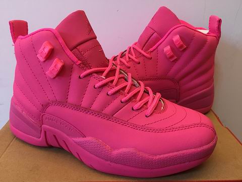 women air jordan 12 retro shoes all pink