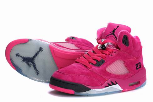 women air jordan 5 shoes Suede pink