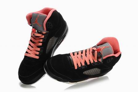 women air jordan 5 shoes black pink