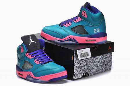women air jordan 5 shoes blue purple pink