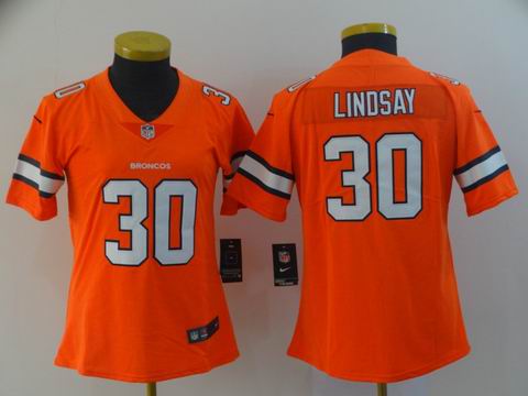 women broncos #30 LINDASAY orange rush jersey
