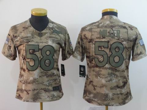women denver broncos #58 Miller camo salute to service jersey