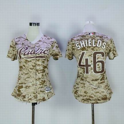 women mlb Padres #46 Shields camo jersey