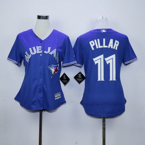 women mlb Toronto Blue Jays #11 Pillar blue jersey