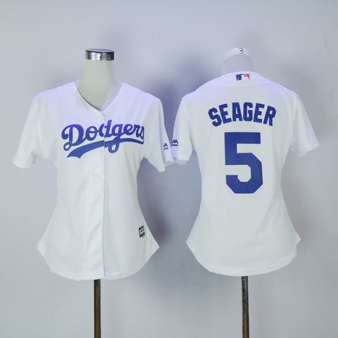 women mlb dodgers #5 Seager white jersey