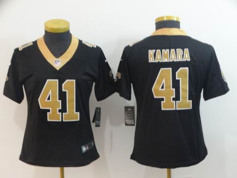 women new orleans saints #41 kamara black rush II jersey