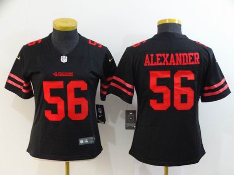 women nfl 49ers #56 ALEXANDER black vapor jersey
