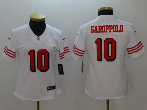 women nike nfl 49ers #10 Garoppolo white rush jersey