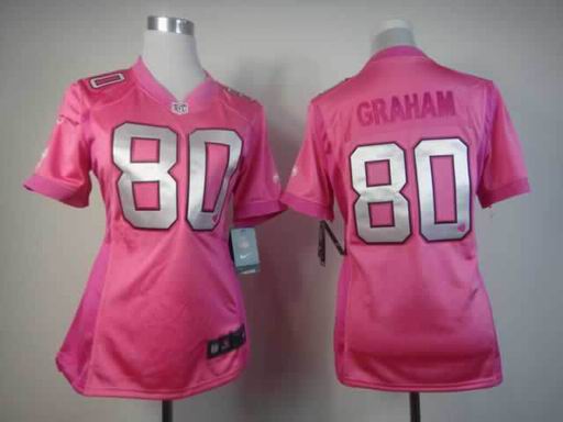 women nike nfl New Orleans Saints 80 Graham LOVE pink elite jersey