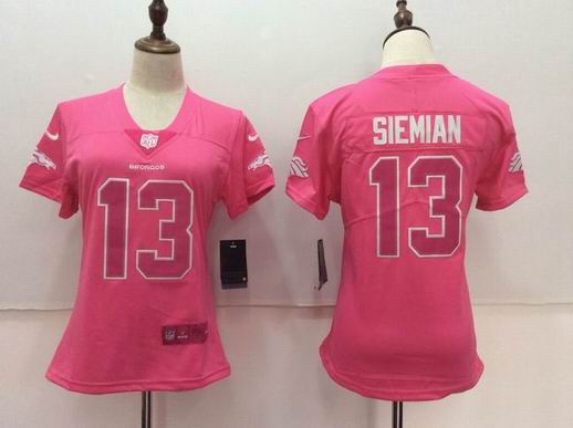 women nike nfl broncos #13 SIEMIAN pink jersey
