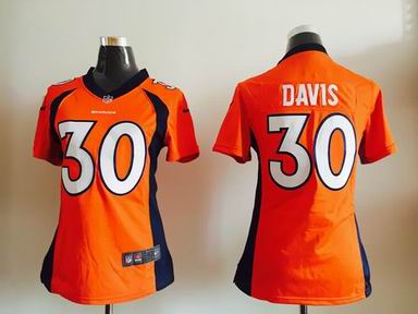 women nike nfl broncos 30 Davis orange jersey