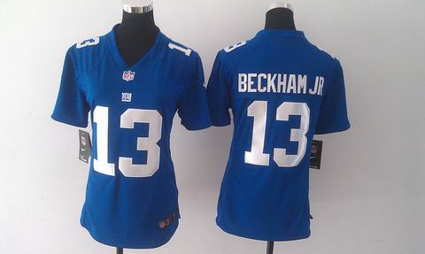women nike nfl giants #13 beckham Jr blue jersey