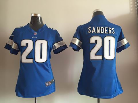 women nike nfl lions 20 sanders blue jersey