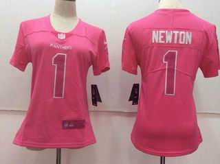 women nike nfl panthers #1 NEWTON pink jersey