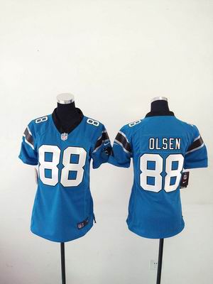 women nike nfl panthers #88 Olsen light blue jersey