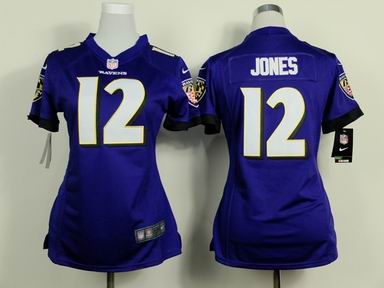 women nike nfl ravens 12 Jones purple jersey