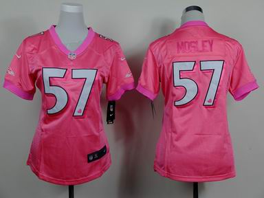 women nike nfl ravens 57 Mosley pink jersey