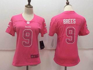 women nike nfl saints #9 BREES pink jersey