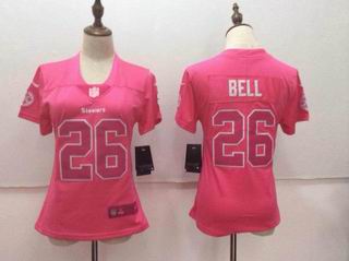 women nike nfl steelers #26 BELL pink jersey