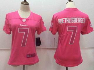 women nike nfl steelers #7 ROETHLISBERGER pink jersey