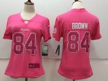 women nike nfl steelers #84 BROWN pink jersey