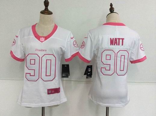 women nike nfl steelers #90 WATT white jersey
