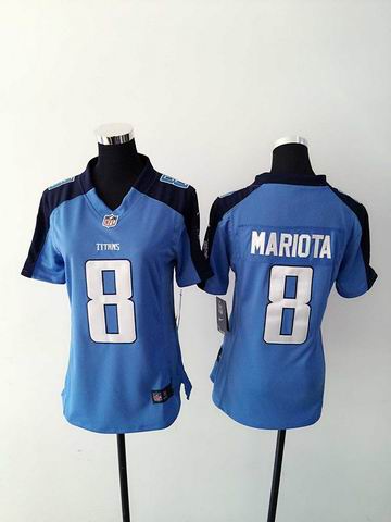 women nike nfl titans 8 mariota light blue limited jersey