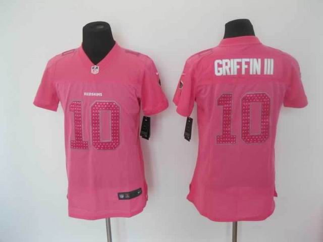 women nike nfl washiongton redskin 10# griffin III Pink With Diamond jersey