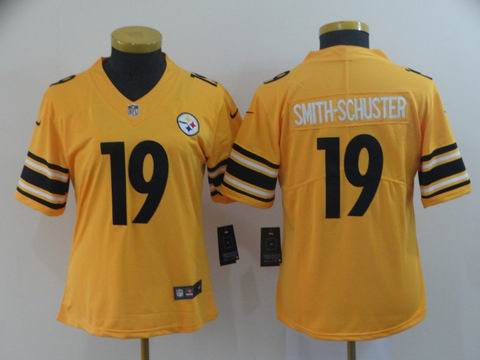 women steelers #19 Smith-Schuster yellow interverted jersey