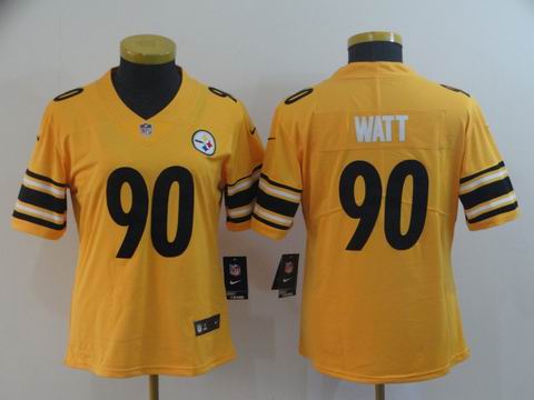 women steelers #90 WATT yellow interverted jersey