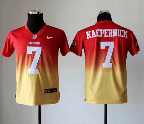 youth nfl 49ers 7 Kaepernick Drift Fashion II red yellow Jersey