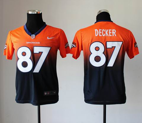 youth nfl Broncos 87 Decker Drift Fashion II orange blue Jersey