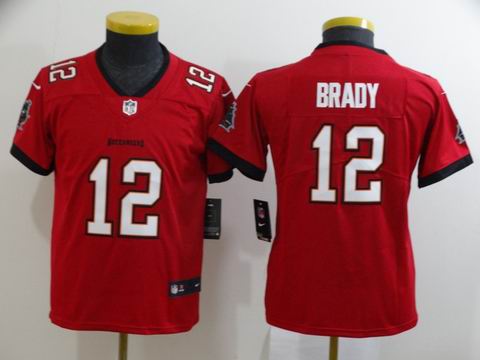 youth nfl buccaneers #12 Brady red jersey