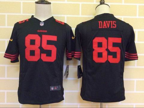 youth nike nfl 49ers #85 Davis black jersey