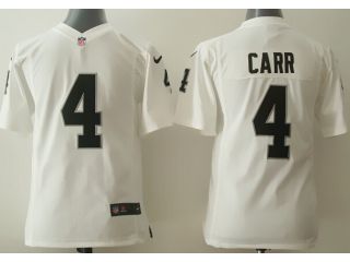youth nike nfl raiders #4 Carr white jersey