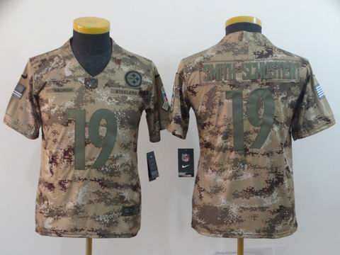 youth pittsburgh steelers #19 Smith-Schuster camo salute to service jersey